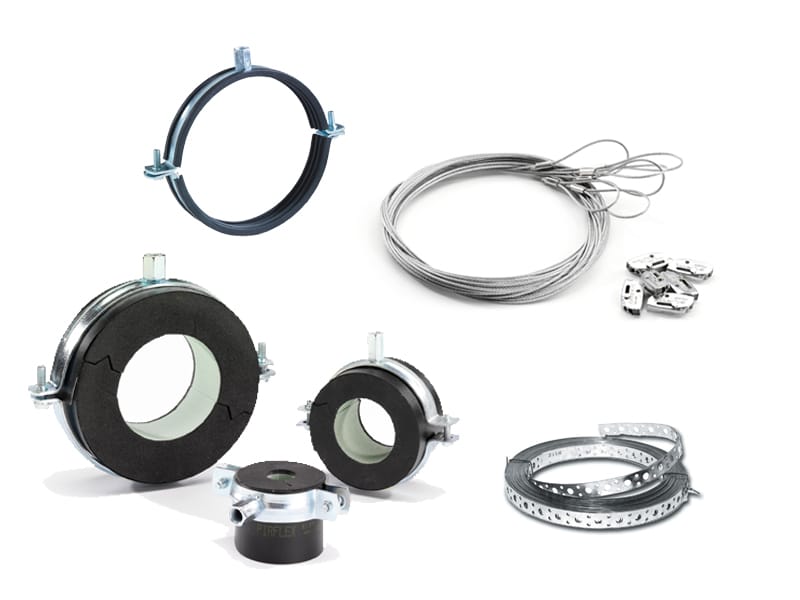 Colliers et systèmes de suspension : collier isolant, collier de fixation, fixation rapide